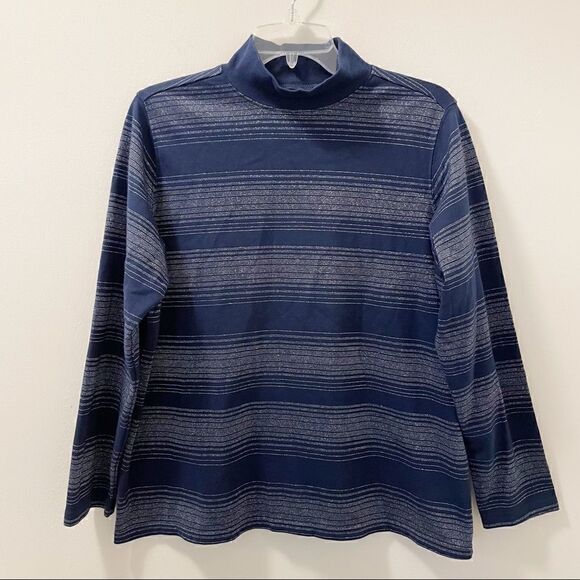 Studio Works Striped Mock Neck Turtleneck- Size 1X - Picture 1 of 5